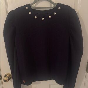 Simply Southern Navy Top with Pearl and Gem Accents